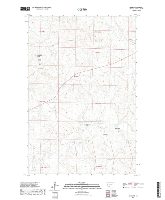 Cox Butte Montana US Topo Map Image