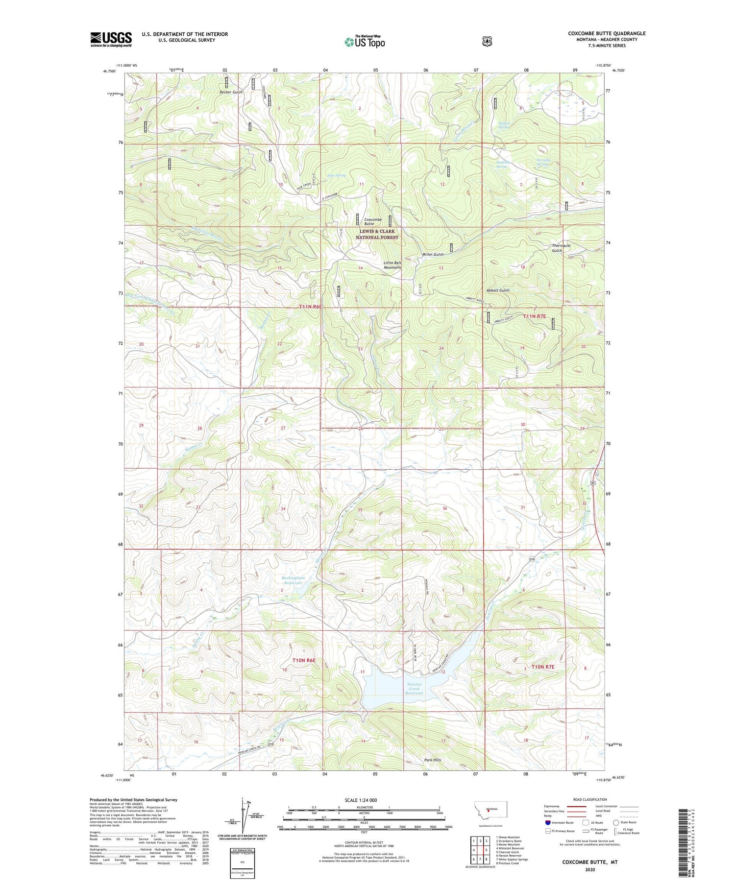 Coxcombe Butte Montana US Topo Map Image