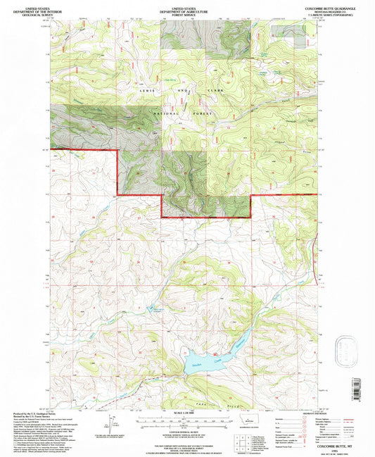 Classic USGS Coxcombe Butte Montana 7.5'x7.5' Topo Map Image