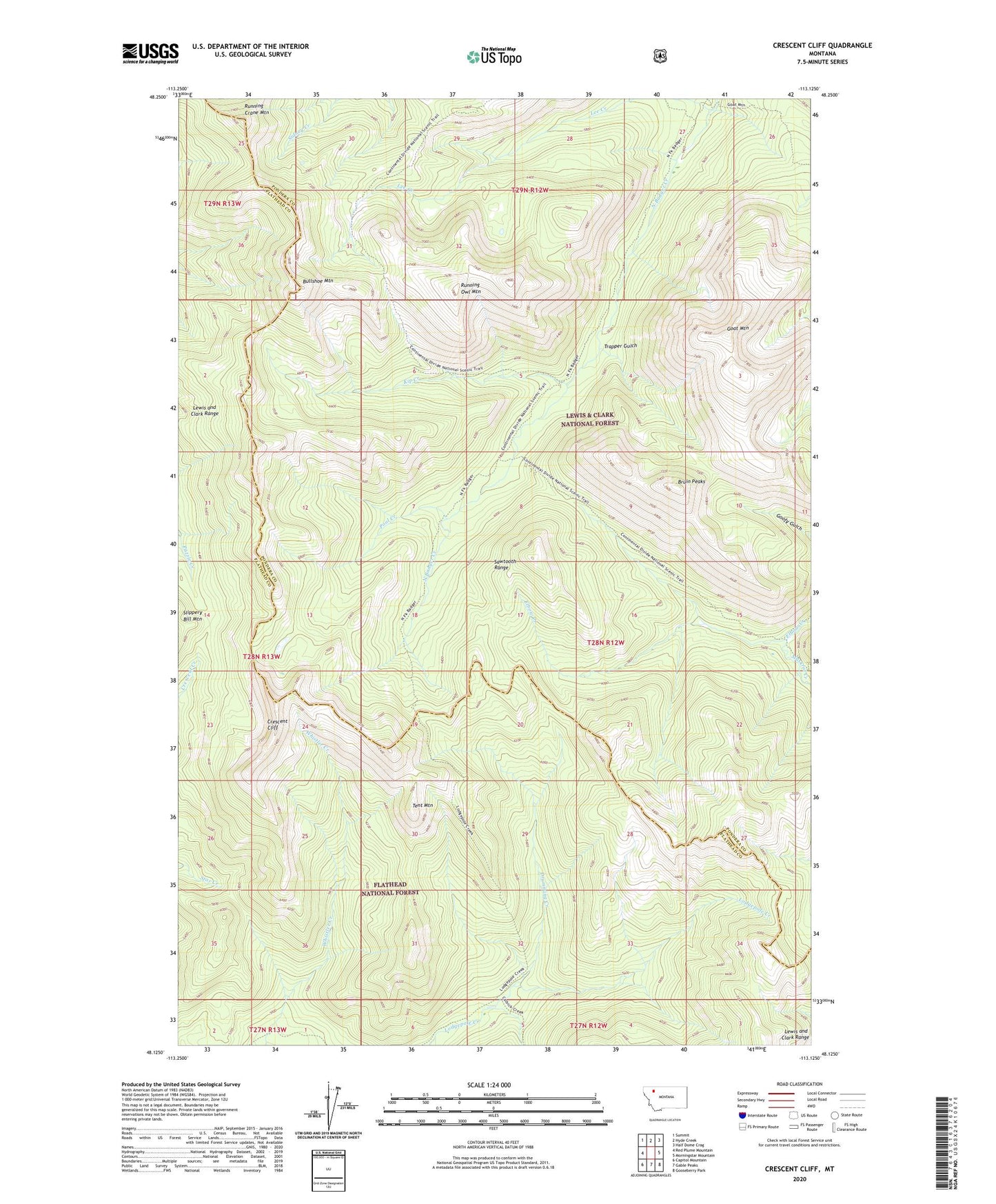 Crescent Cliff Montana US Topo Map Image