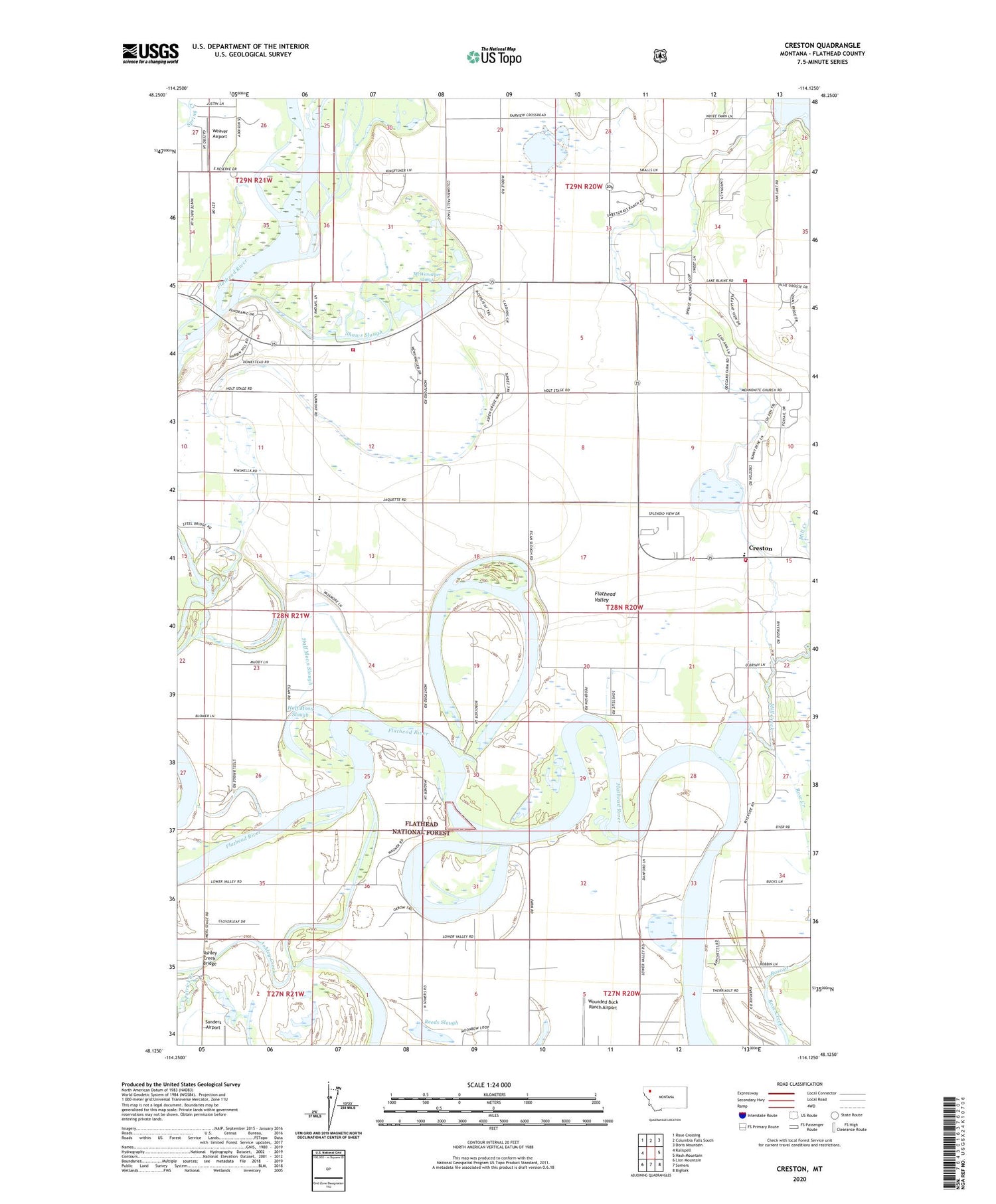 Creston Montana US Topo Map Image
