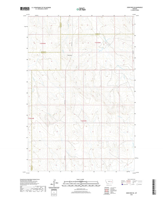 Crow Rock SE Montana US Topo Map Image
