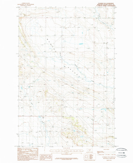 Classic USGS Cushman NW Montana 7.5'x7.5' Topo Map Image