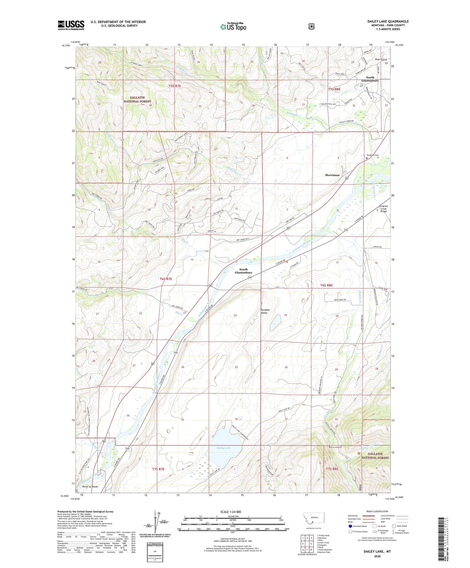 Dailey Lake Montana US Topo Map Image