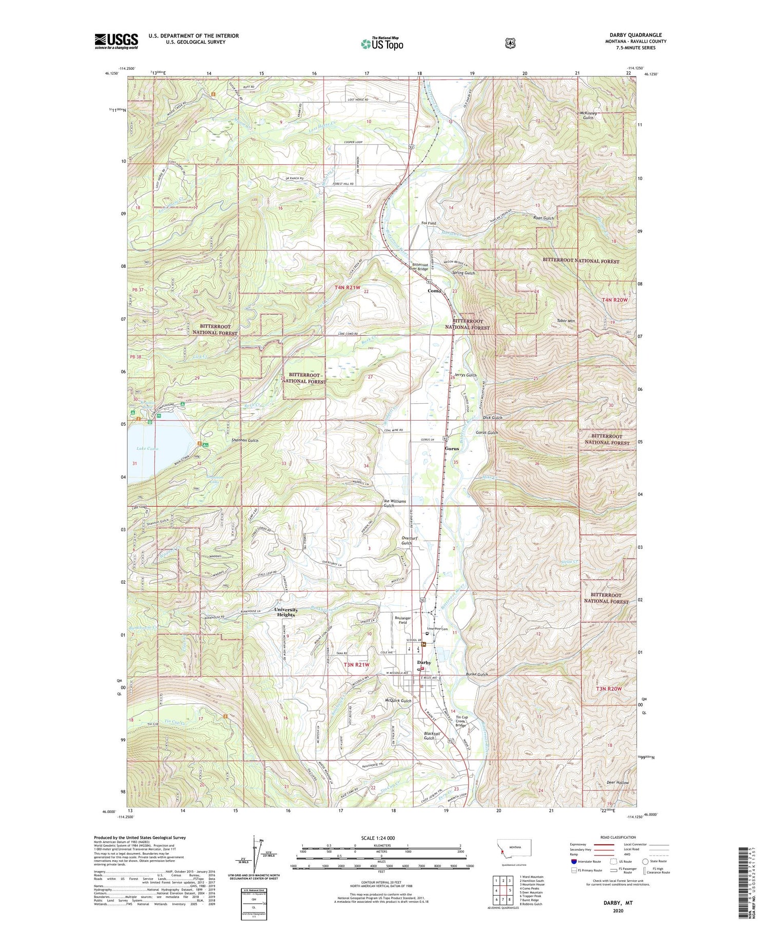 Darby Montana US Topo Map Image