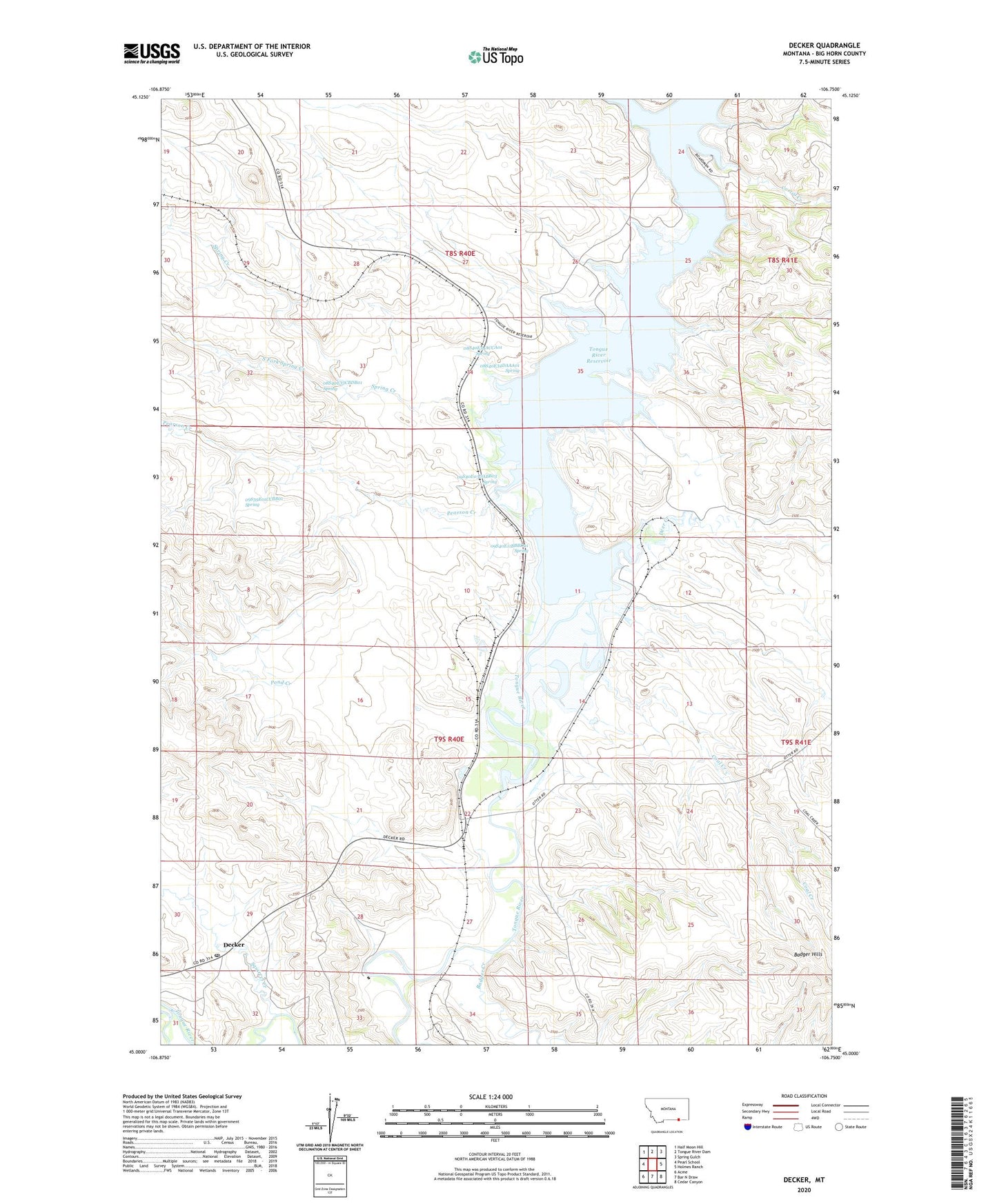 Decker Montana US Topo Map Image