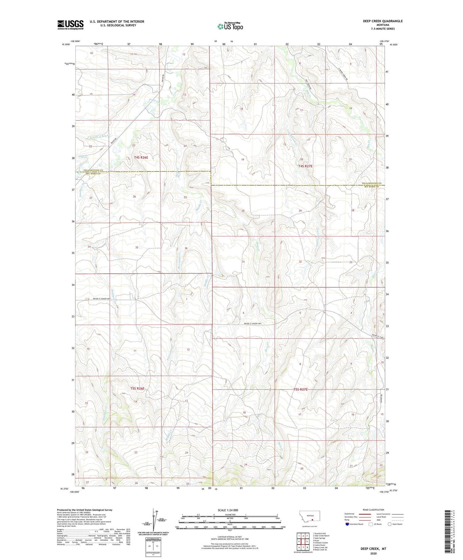 Deep Creek Montana US Topo Map Image