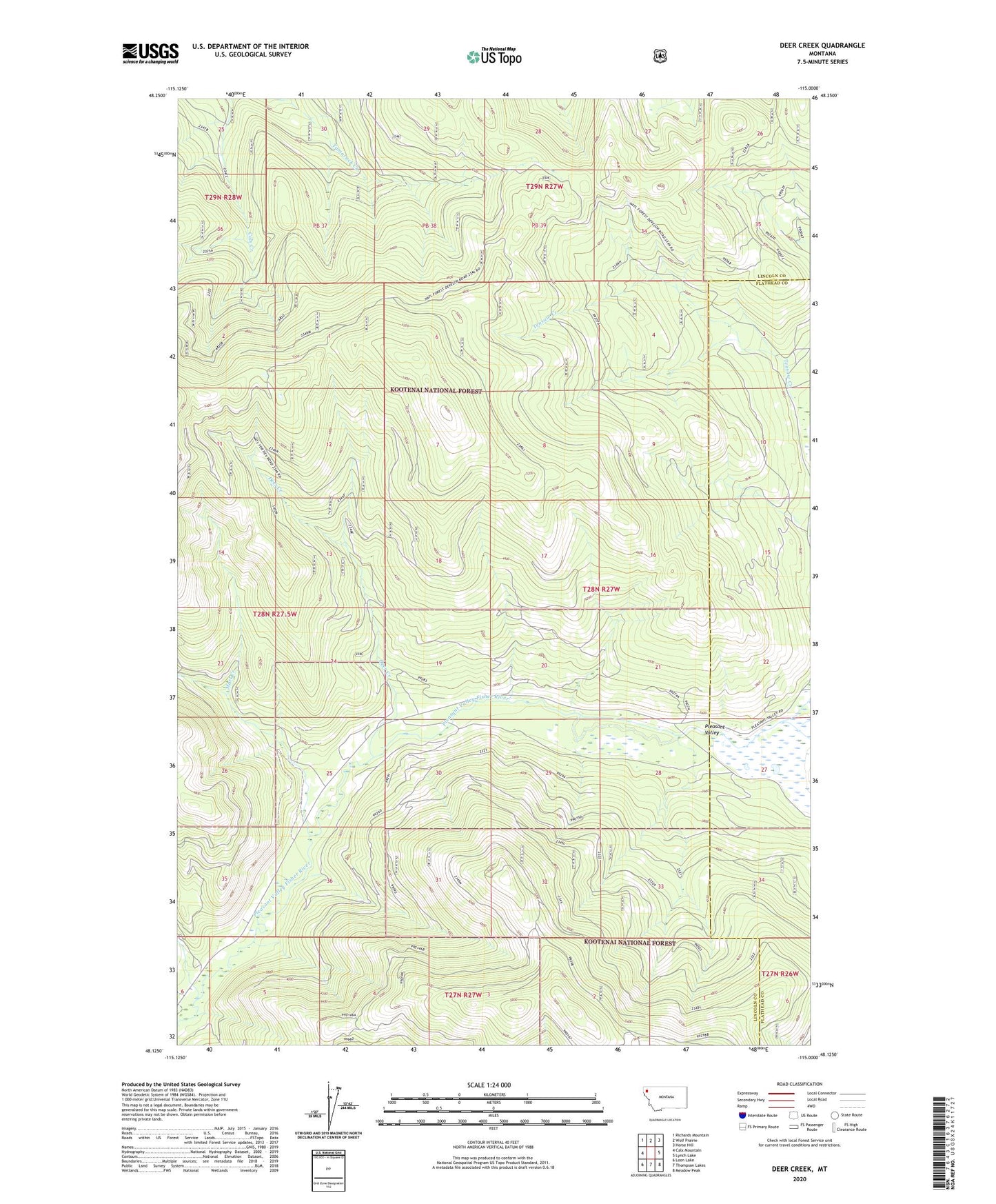 Deer Creek Montana US Topo Map Image