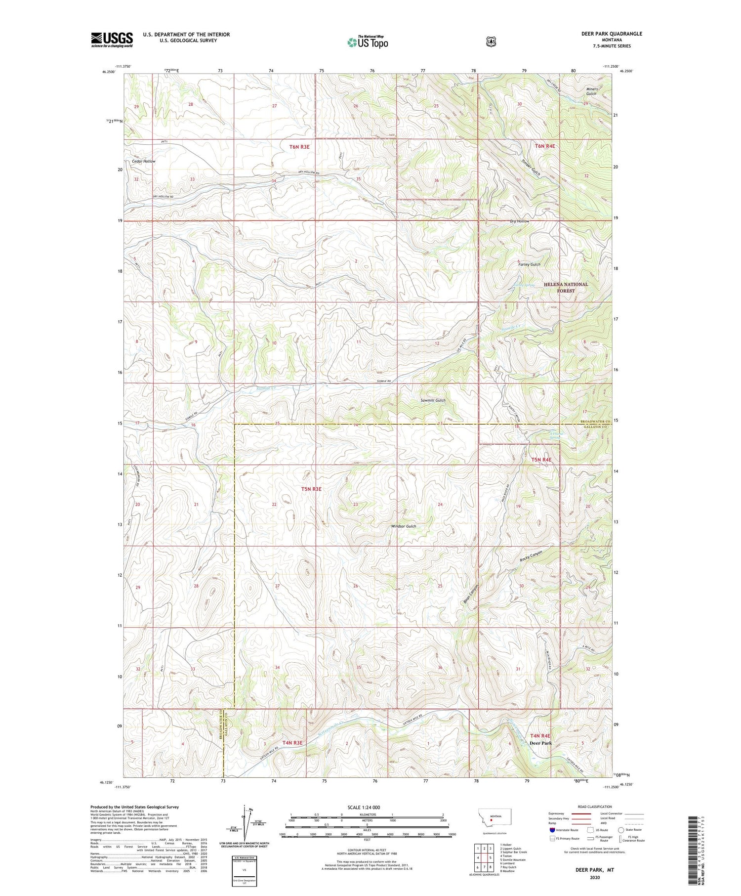 Deer Park Montana US Topo Map Image