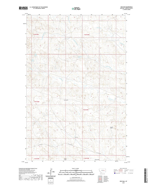 Dice Dam Montana US Topo Map Image