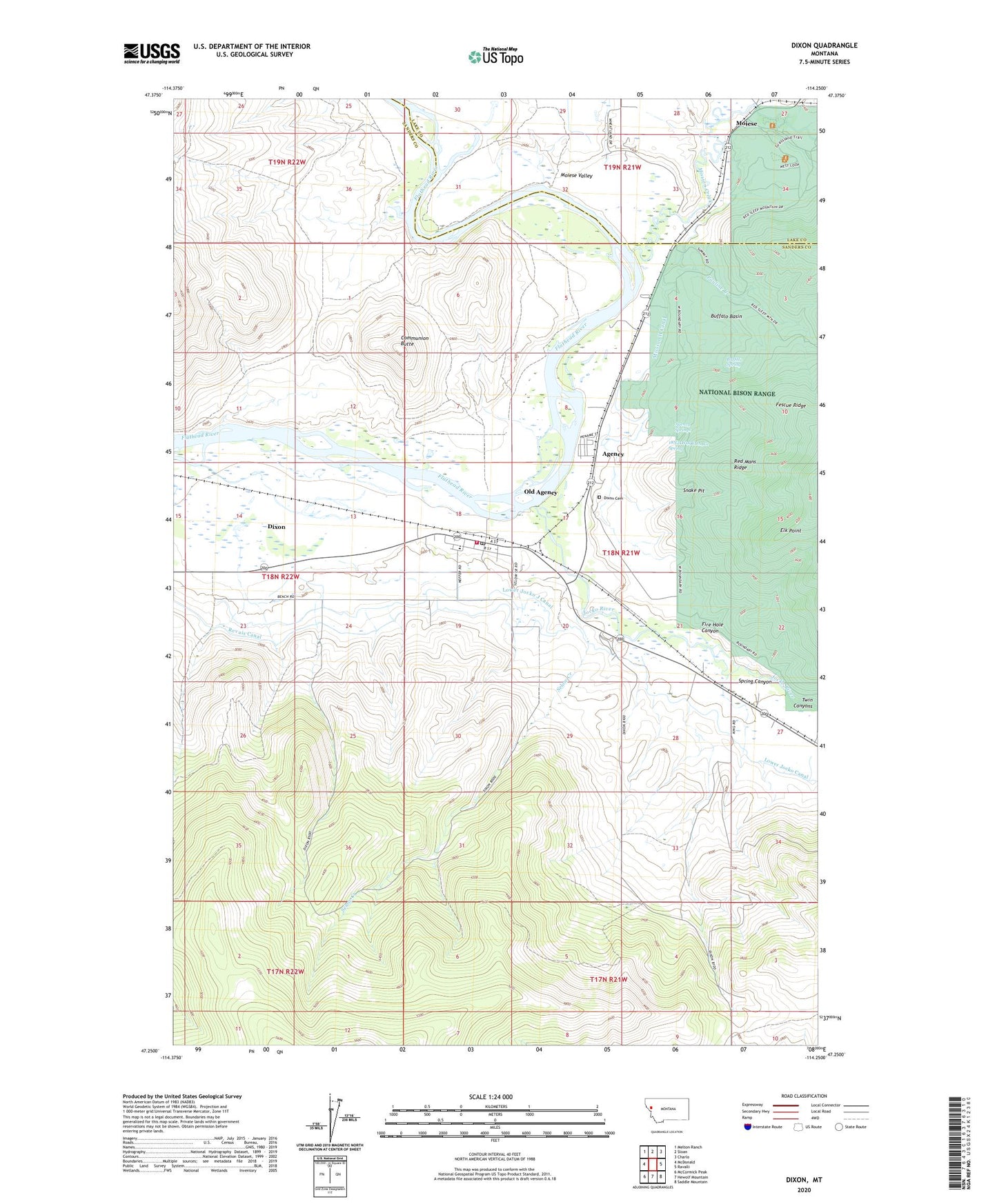 Dixon Montana US Topo Map Image