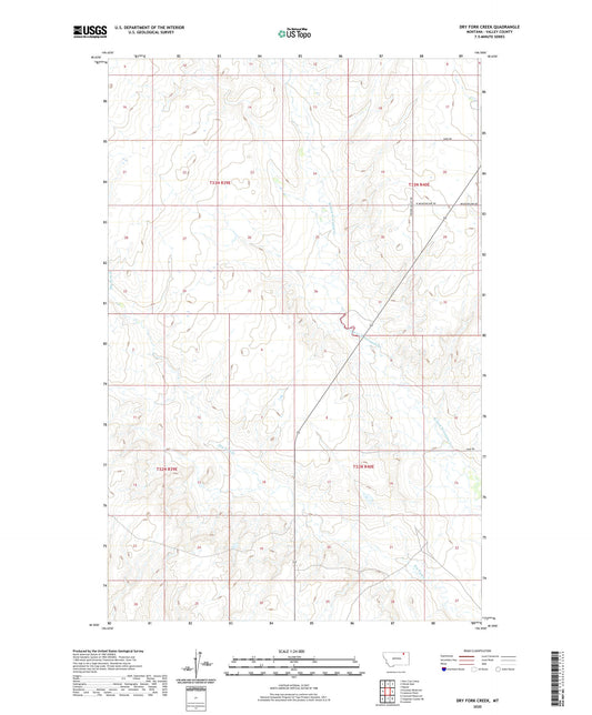 Dry Fork Creek Montana US Topo Map Image
