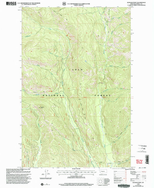 Classic USGS Dunham Point Montana 7.5'x7.5' Topo Map Image