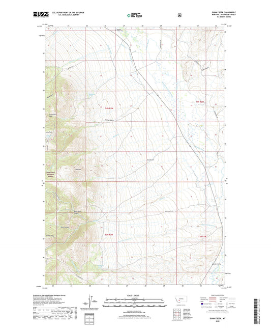 Dunn Creek Montana US Topo Map Image