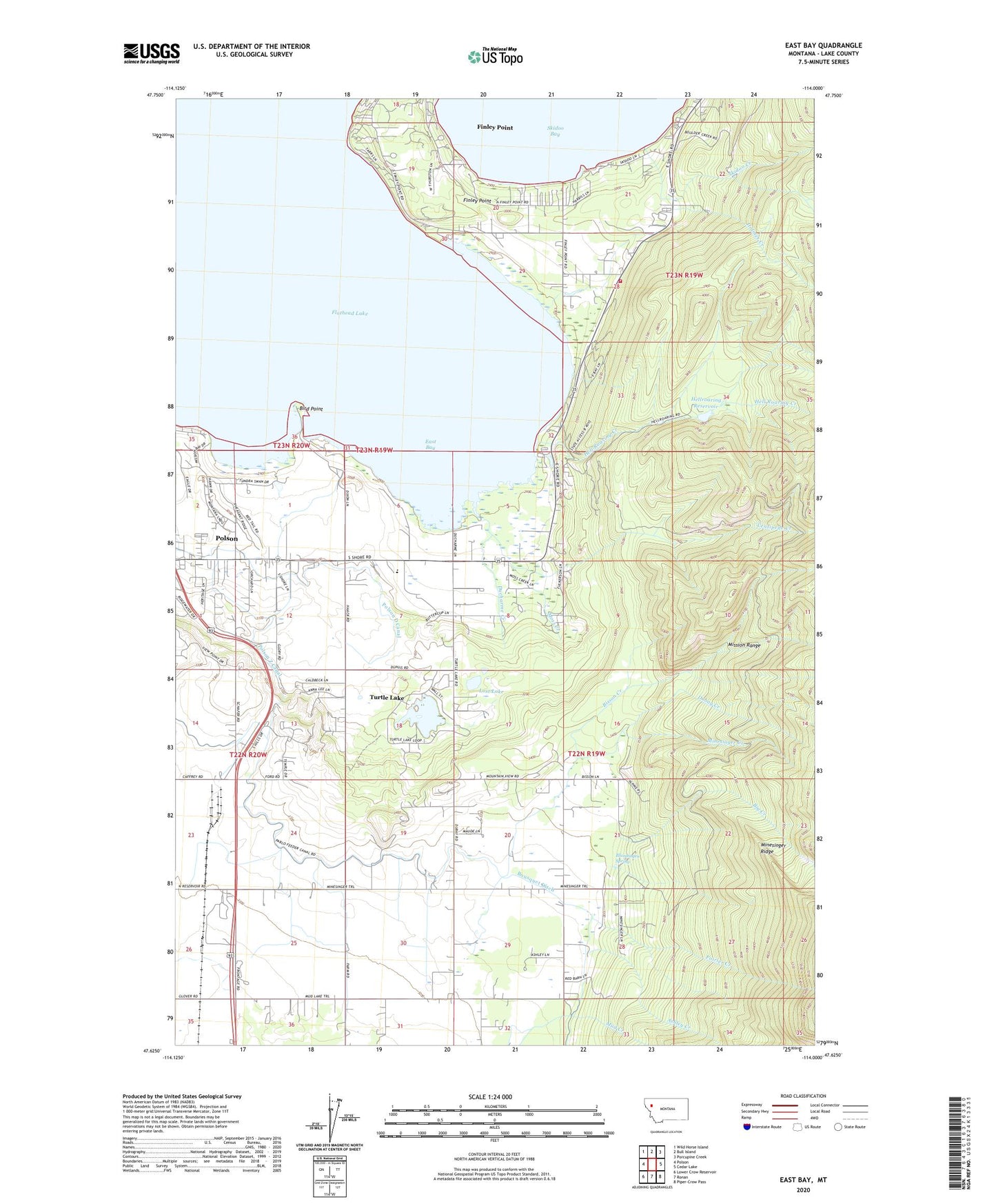 East Bay Montana US Topo Map Image