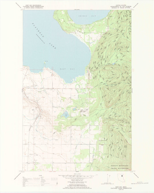 Classic USGS East Bay Montana 7.5'x7.5' Topo Map Image