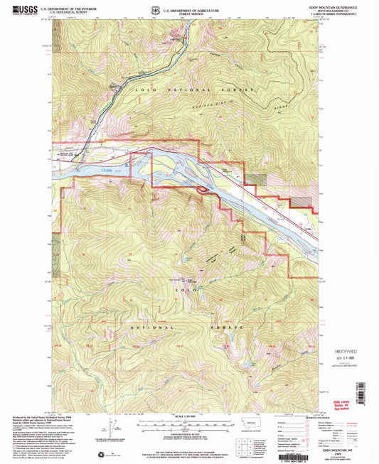 Classic USGS Eddy Mountain Montana 7.5'x7.5' Topo Map Image