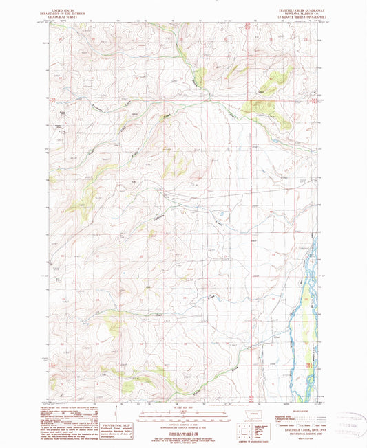 Classic USGS Eightmile Creek Montana 7.5'x7.5' Topo Map Image