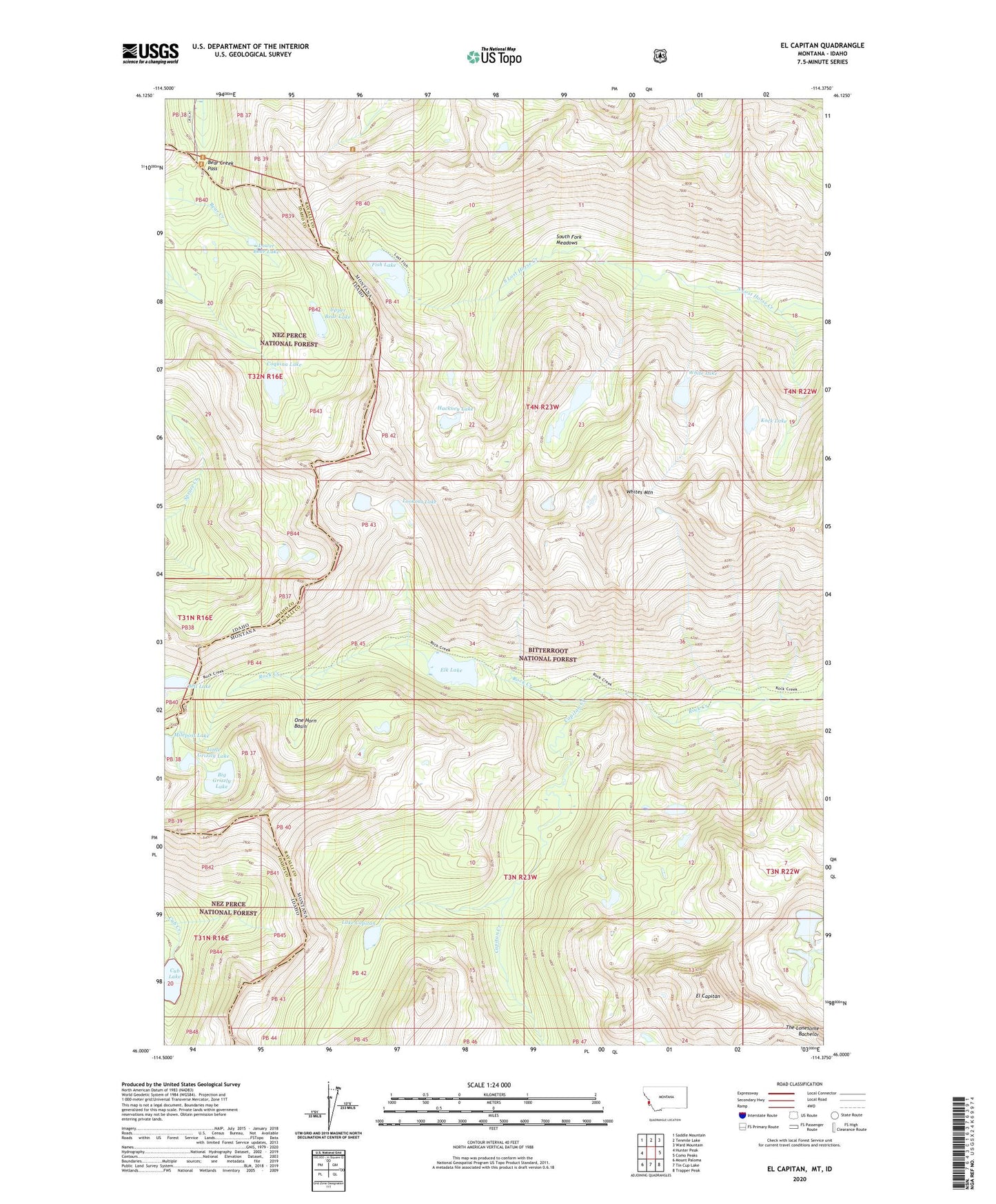 El Capitan Montana US Topo Map Image