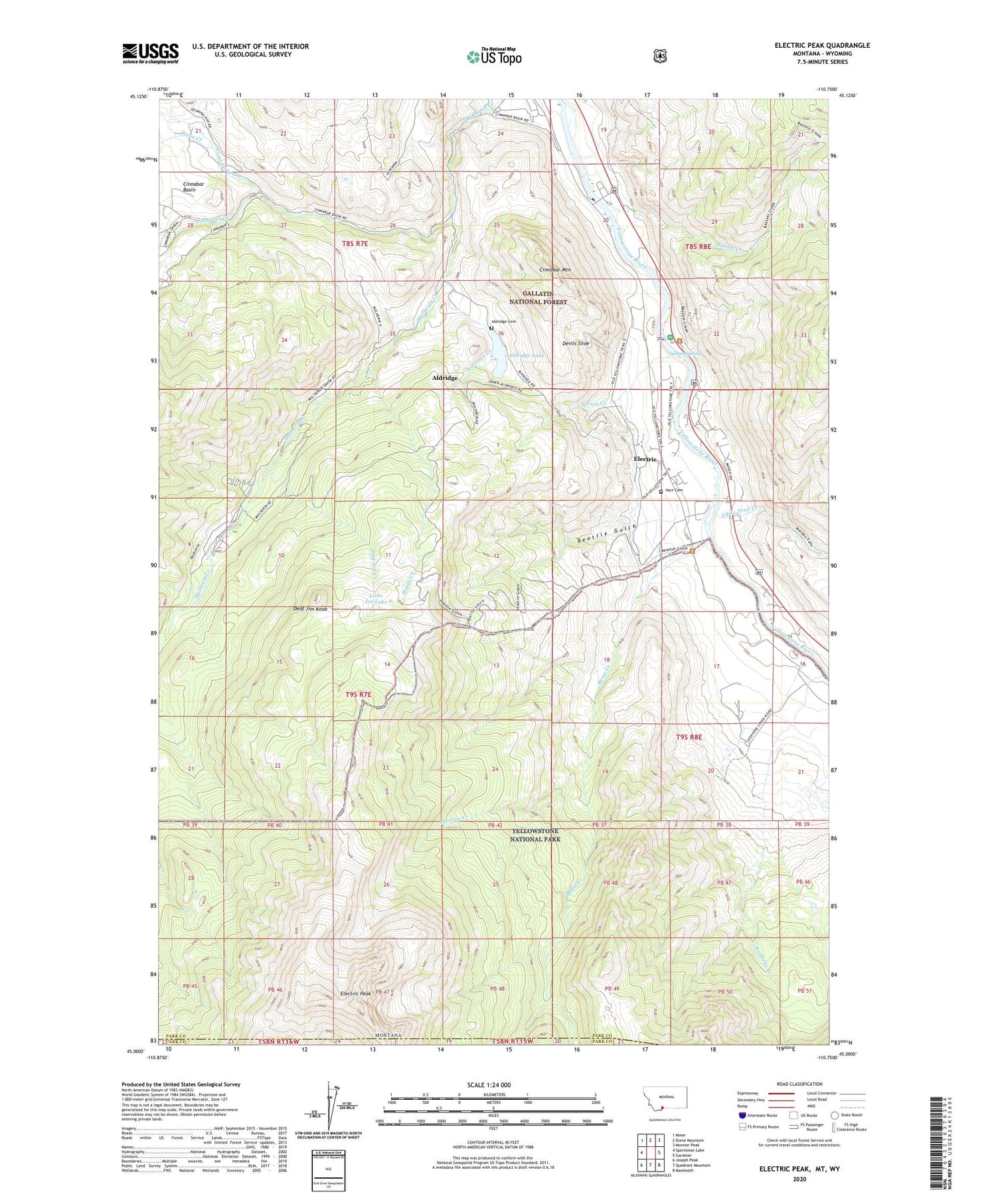 Electric Peak Montana US Topo Map Image