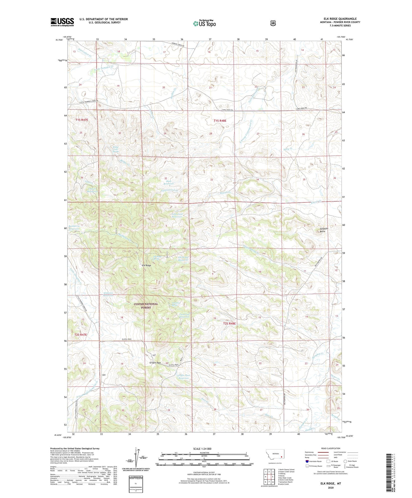 Elk Ridge Montana US Topo Map Image