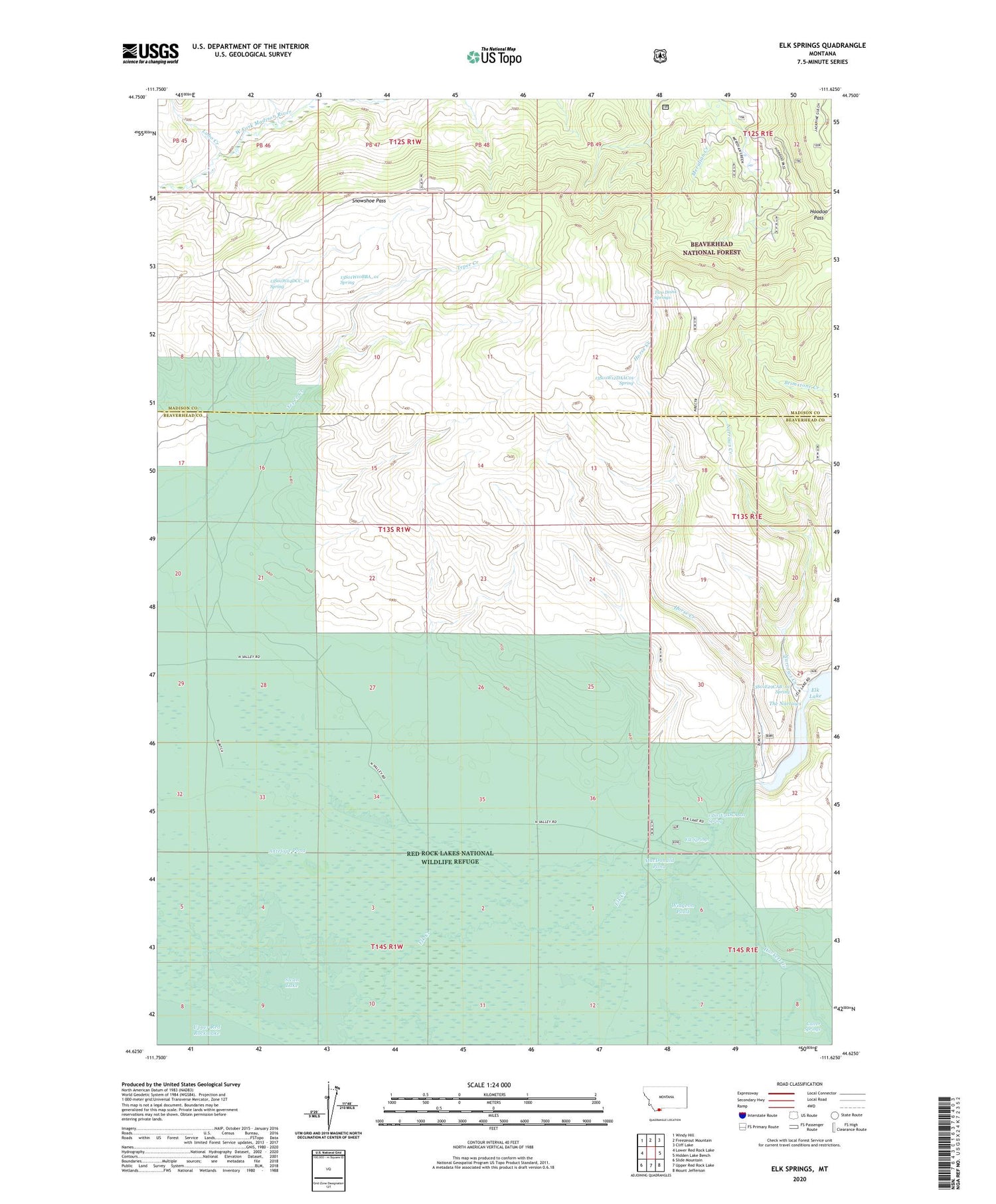 Elk Springs Montana US Topo Map Image