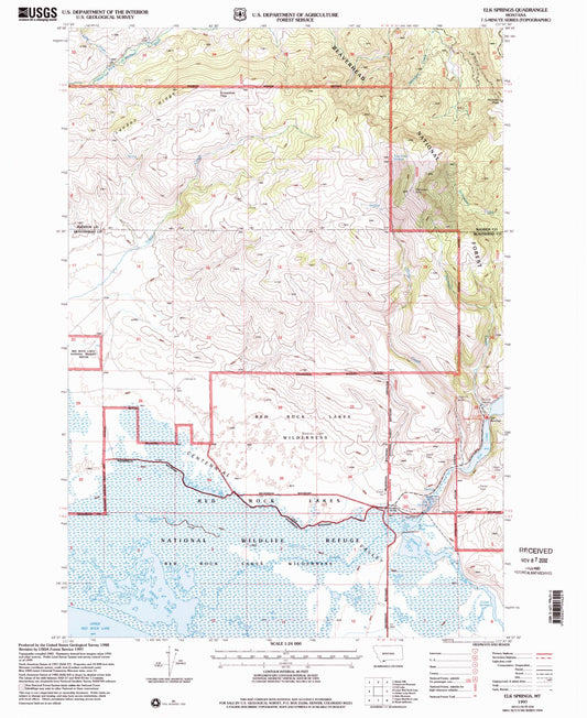 Classic USGS Elk Springs Montana 7.5'x7.5' Topo Map Image