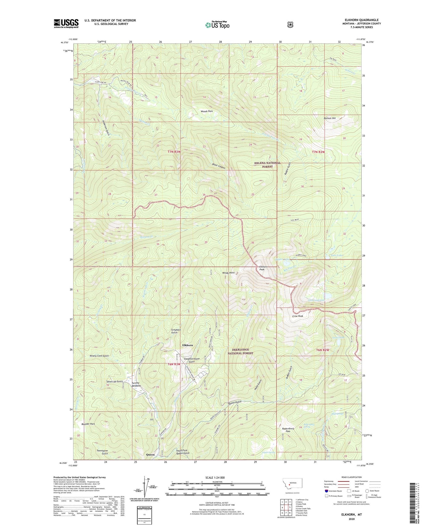 Elkhorn Montana US Topo Map Image