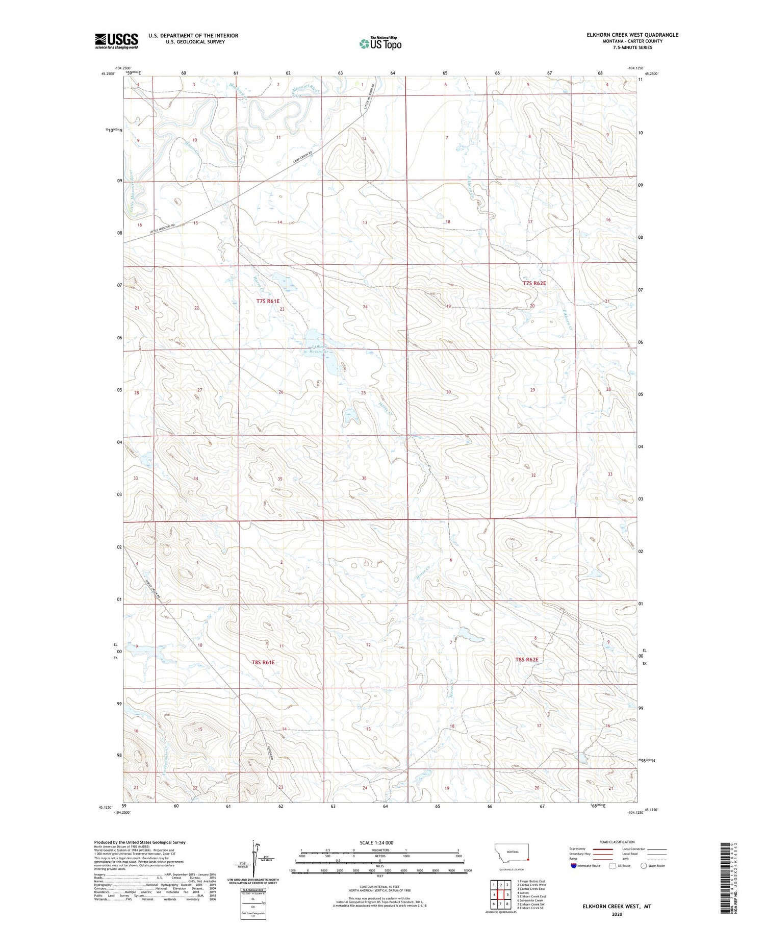 Elkhorn Creek West Montana US Topo Map Image