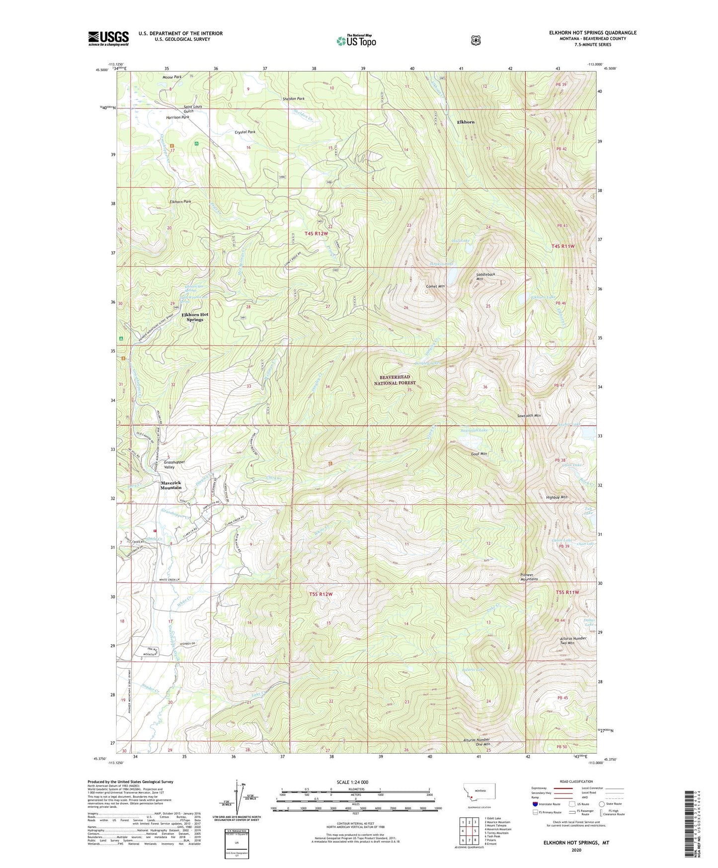 Elkhorn Hot Springs Montana US Topo Map Image