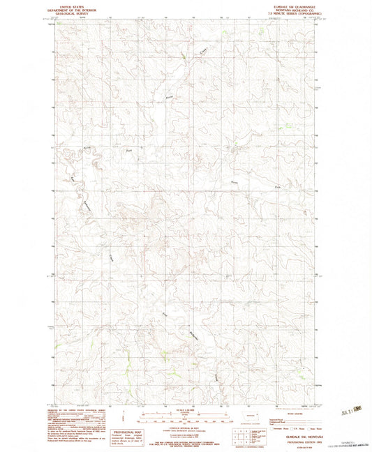 Classic USGS Elmdale SW Montana 7.5'x7.5' Topo Map Image
