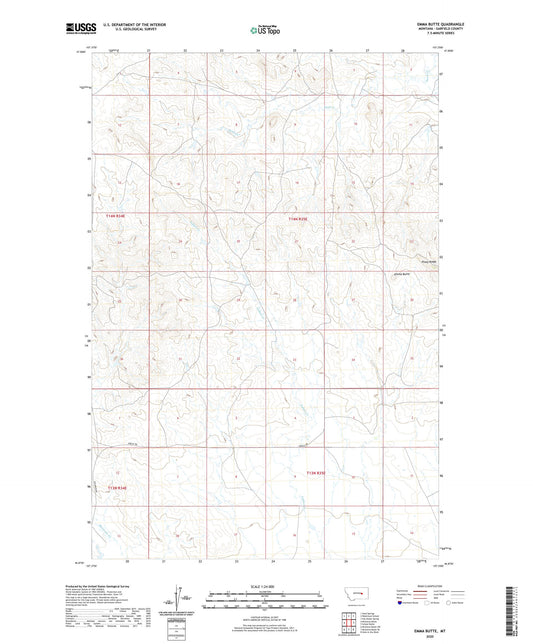 Emma Butte Montana US Topo Map Image