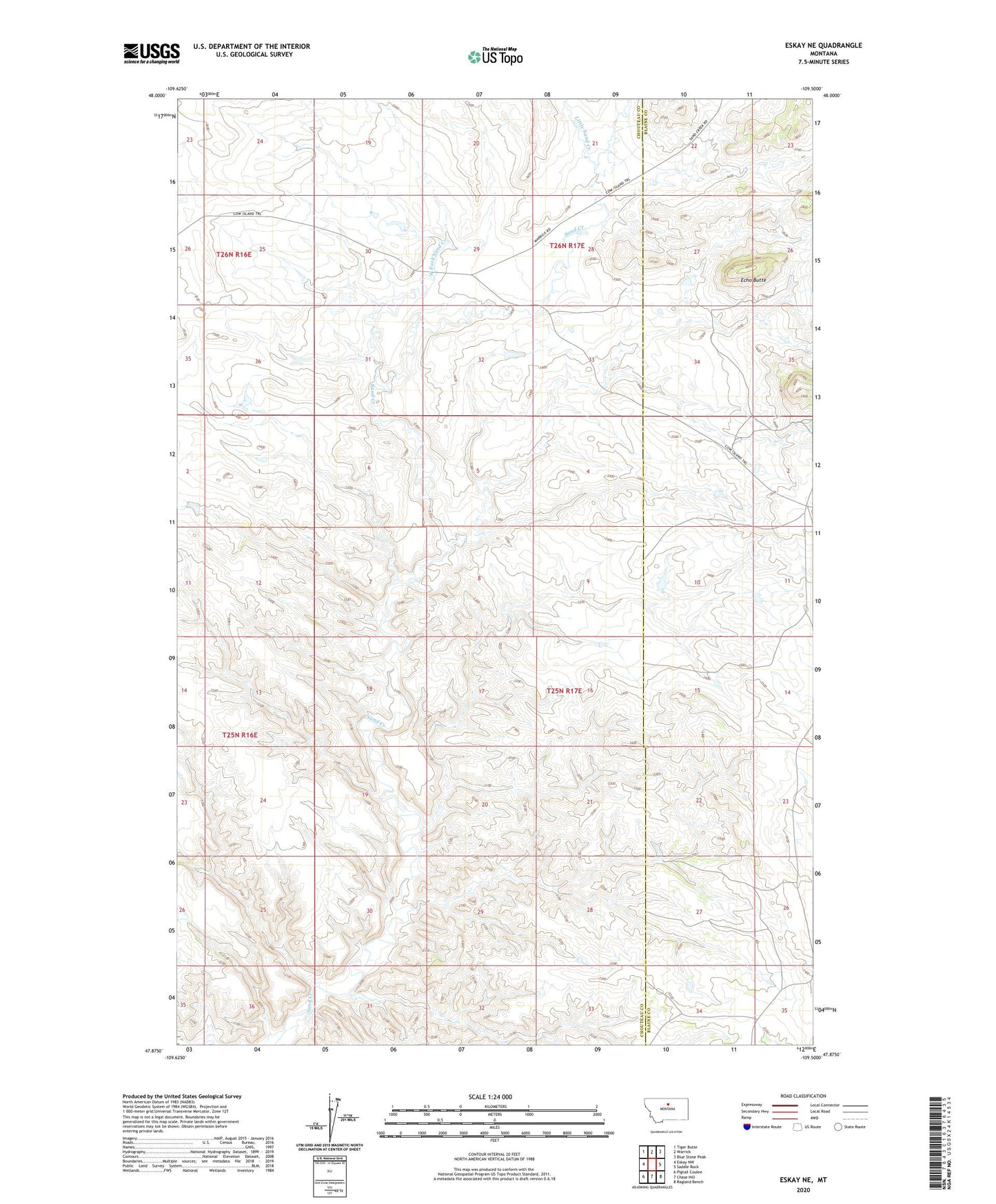 Eskay NE Montana US Topo Map Image