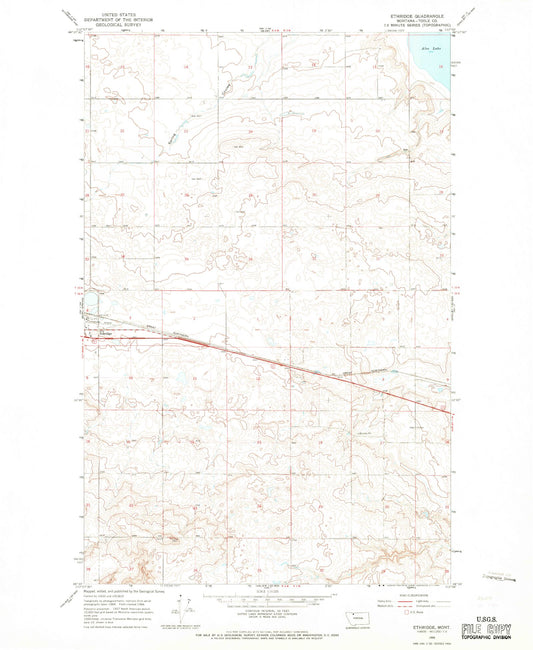 Classic USGS Ethridge Montana 7.5'x7.5' Topo Map Image