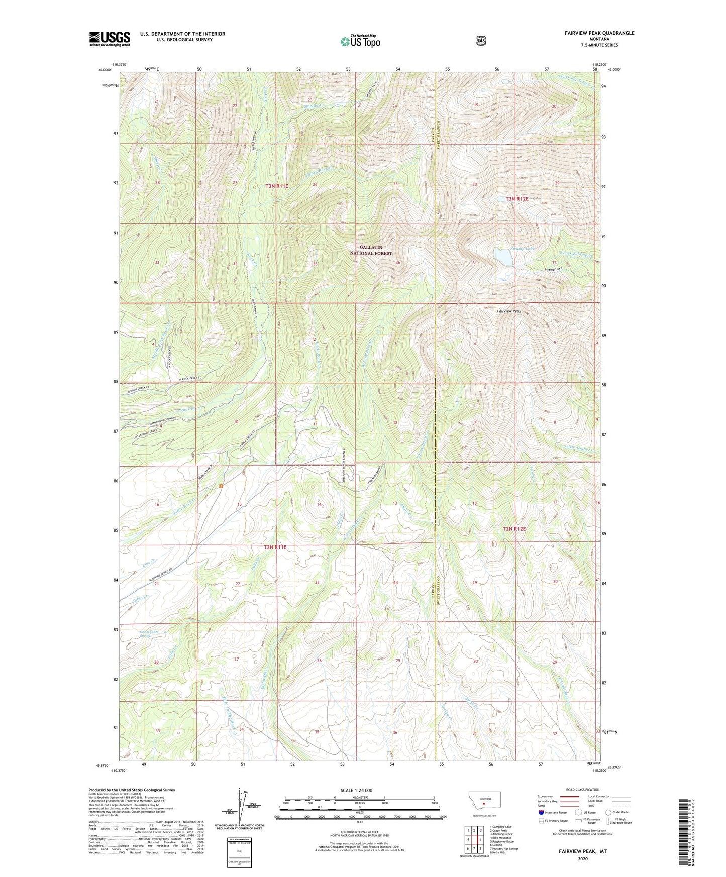 Fairview Peak Montana US Topo Map Image