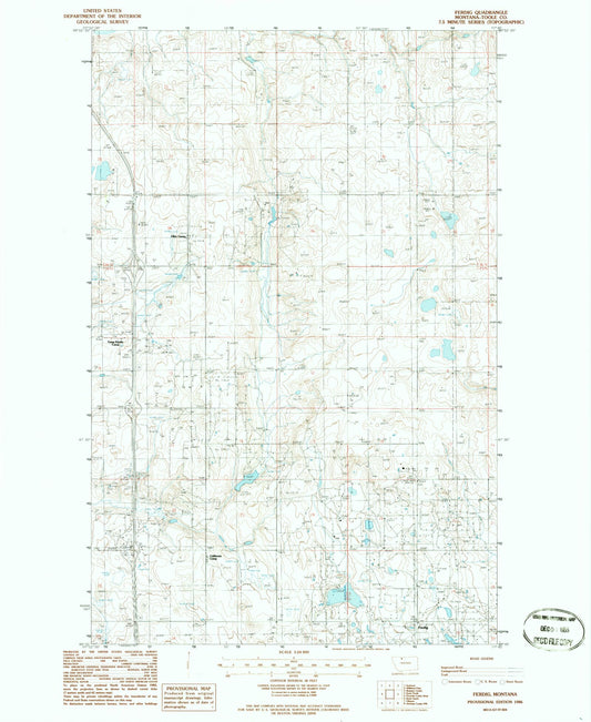 Classic USGS Ferdig Montana 7.5'x7.5' Topo Map Image