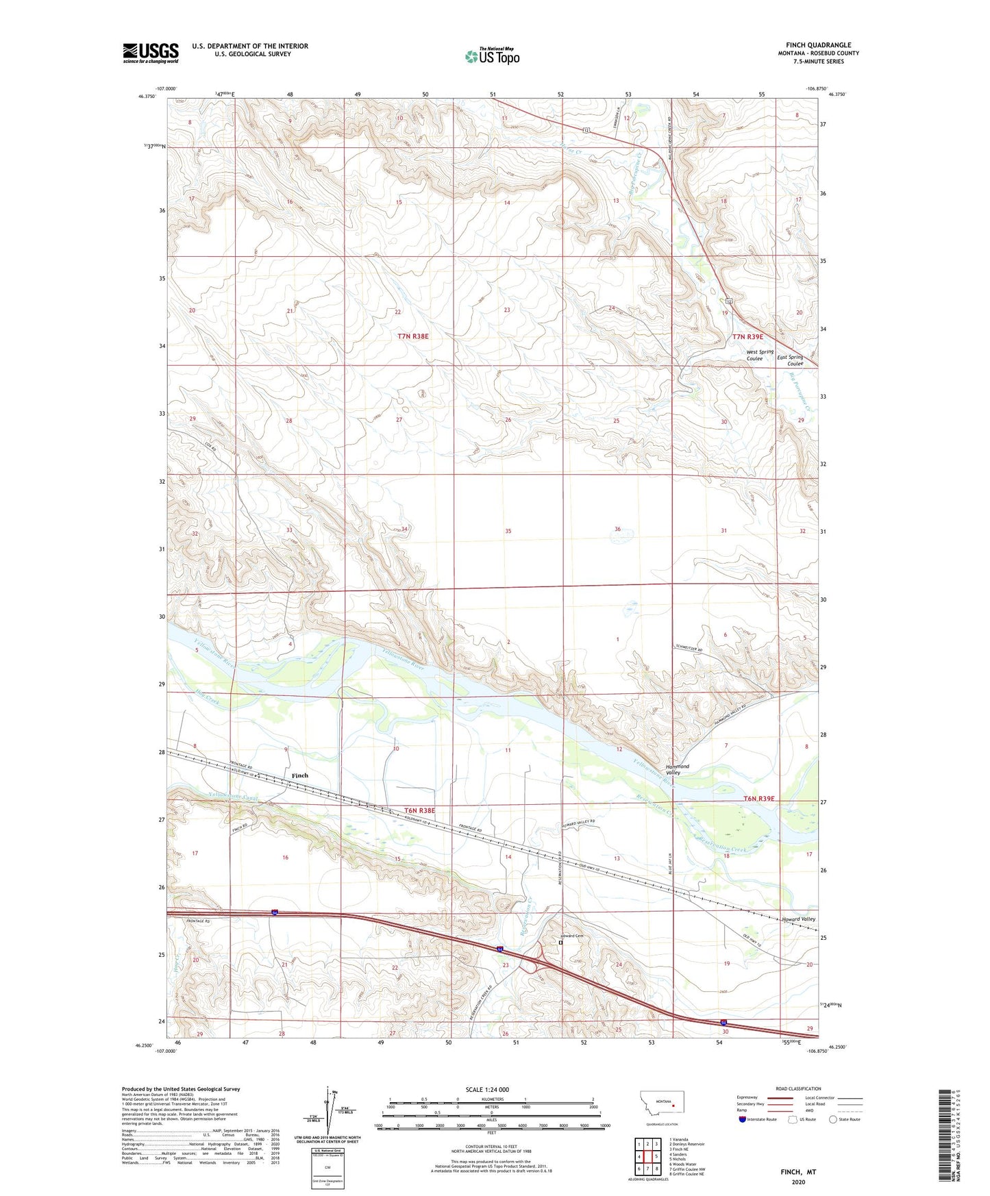 Finch Montana US Topo Map Image