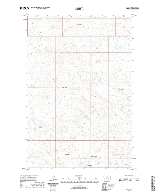 Finch NE Montana US Topo Map Image
