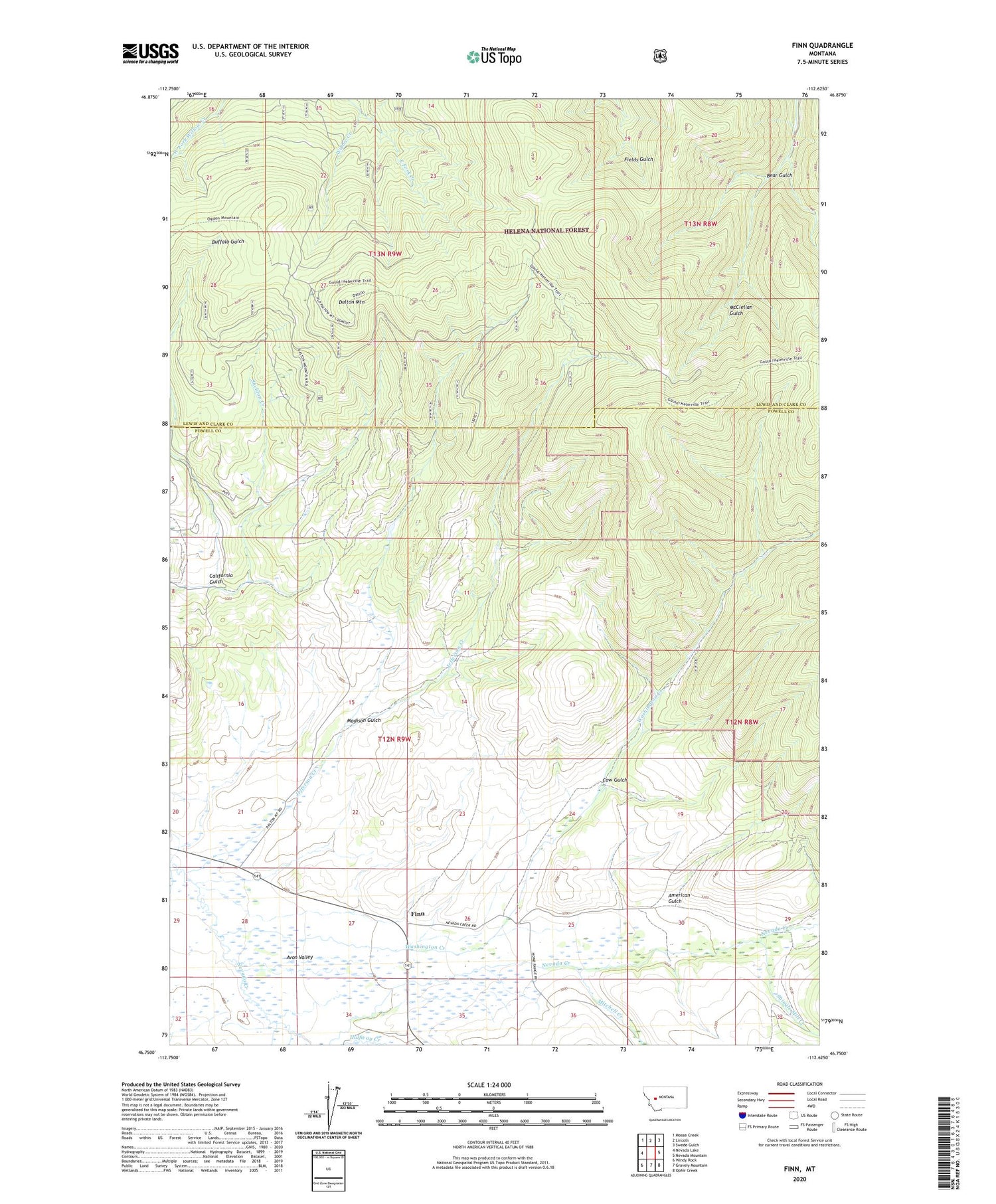 Finn Montana US Topo Map Image