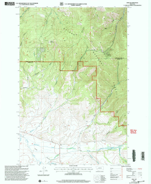 Classic USGS Finn Montana 7.5'x7.5' Topo Map Image