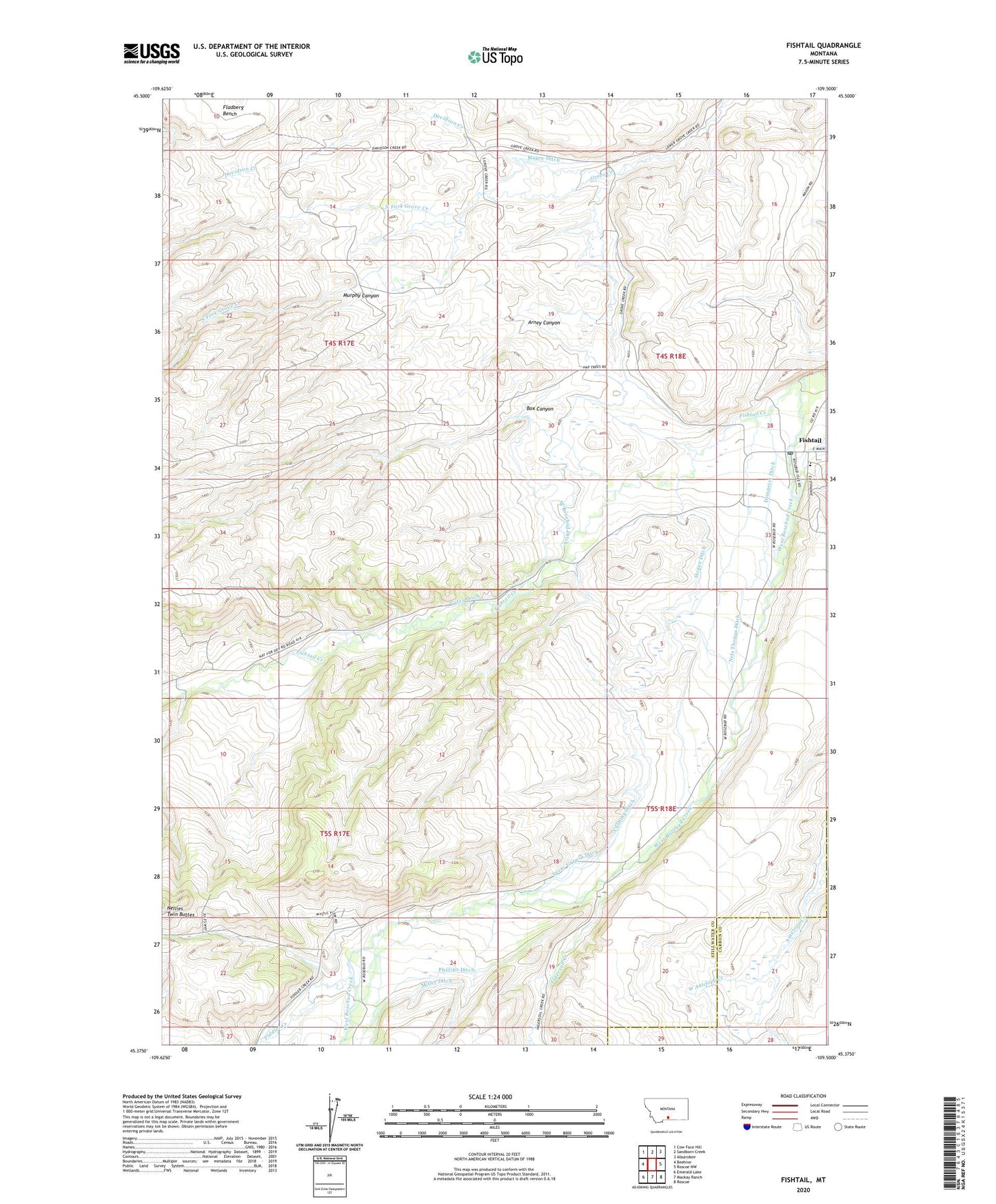Fishtail Montana US Topo Map Image