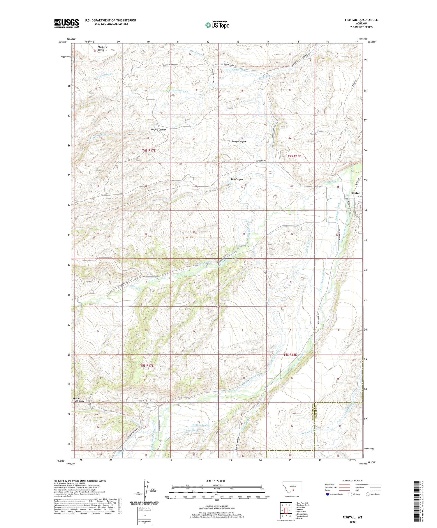 Fishtail Montana US Topo Map Image