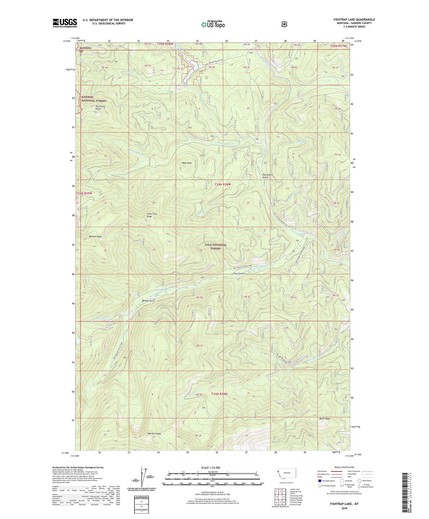 Fishtrap Lake Montana US Topo Map Image