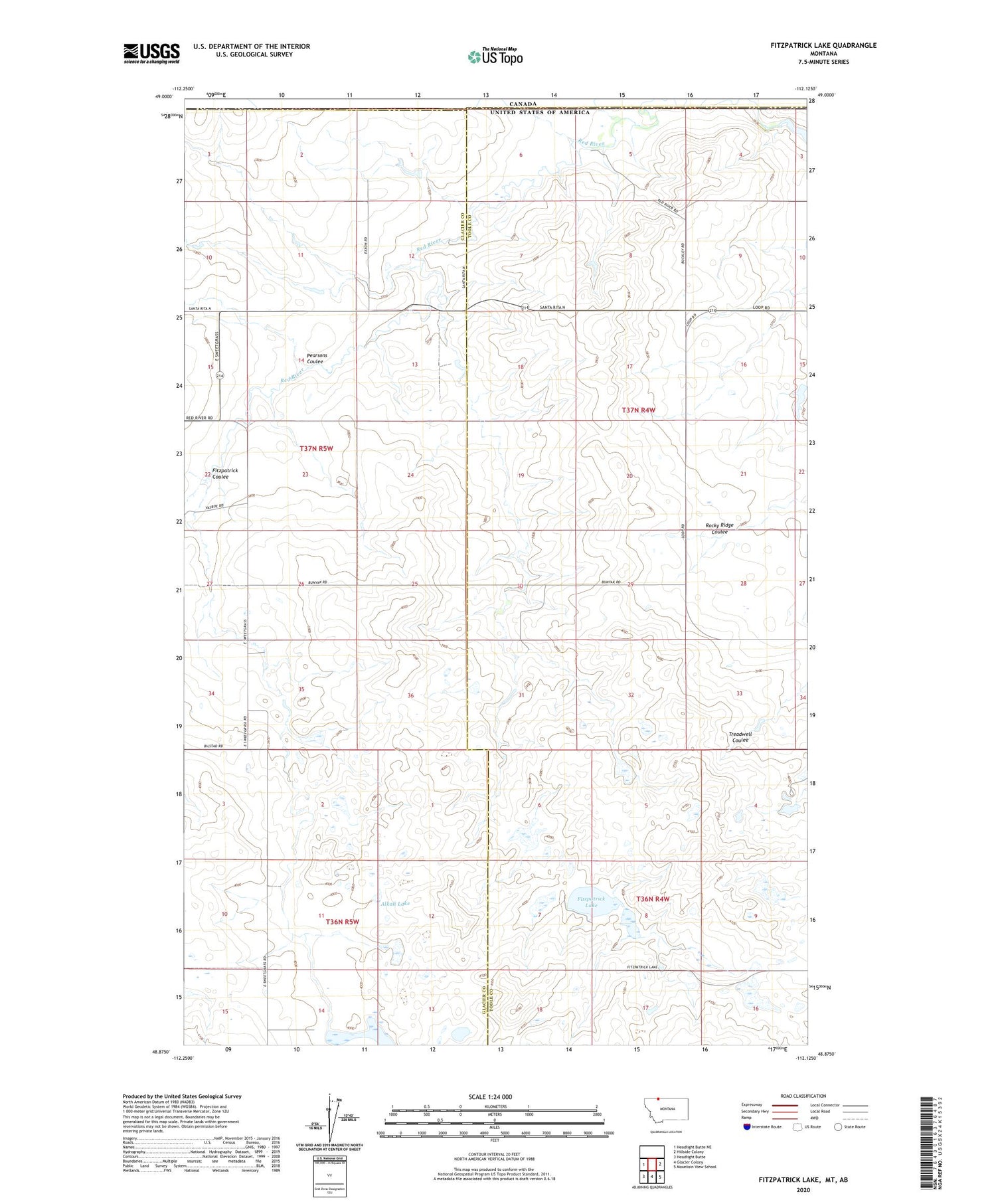 Fitzpatrick Lake Montana US Topo Map Image