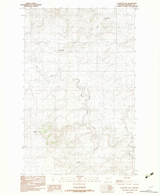 Classic USGS Flagstaff Hill Montana 7.5'x7.5' Topo Map Image