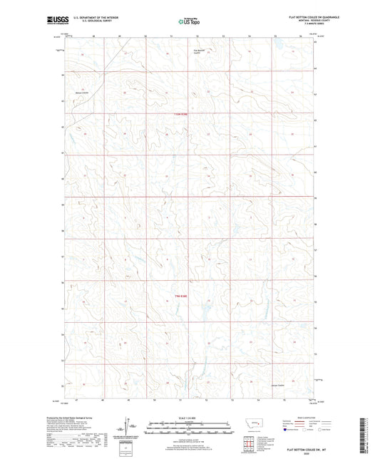 Flat Bottom Coulee SW Montana US Topo Map Image
