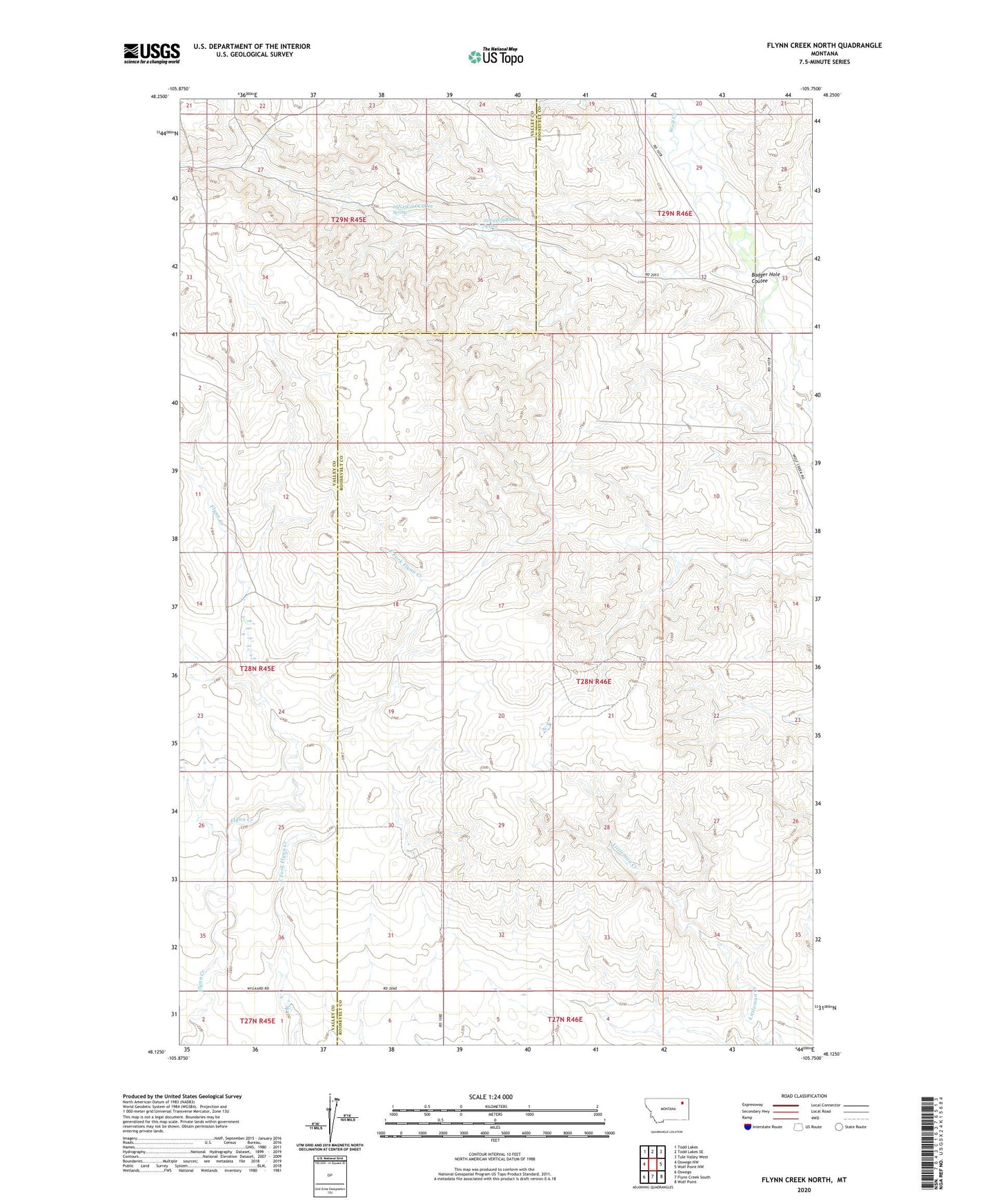 Flynn Creek North Montana US Topo Map Image