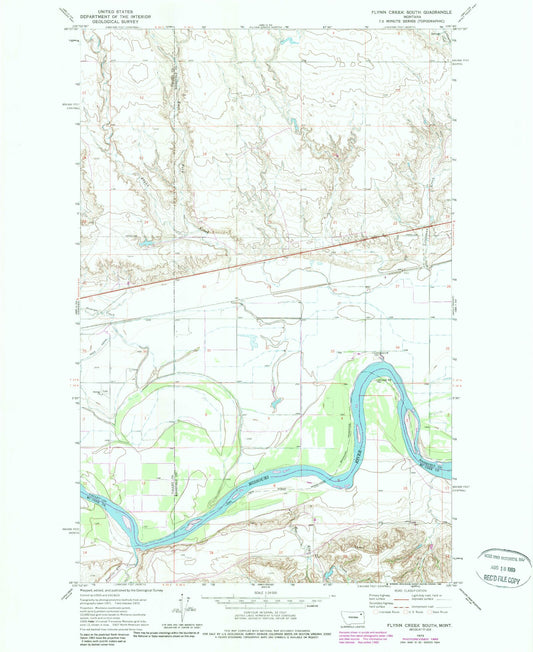 Classic USGS Flynn Creek South Montana 7.5'x7.5' Topo Map Image