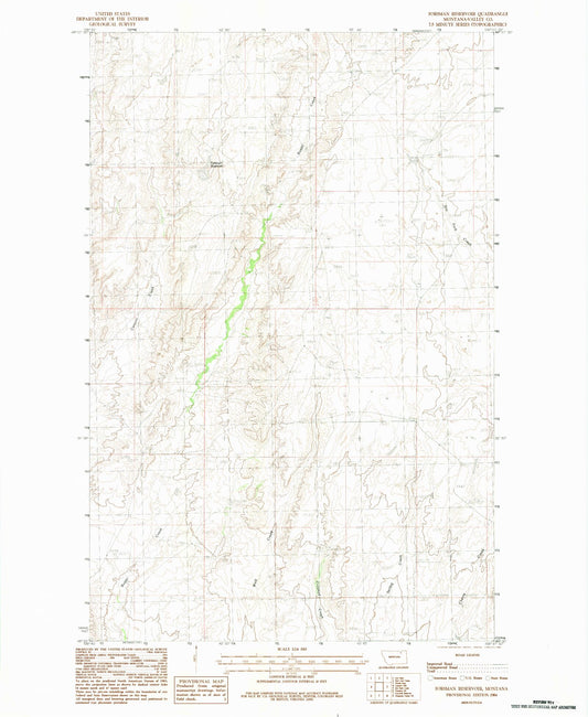 Classic USGS Forsman Reservoir Montana 7.5'x7.5' Topo Map Image