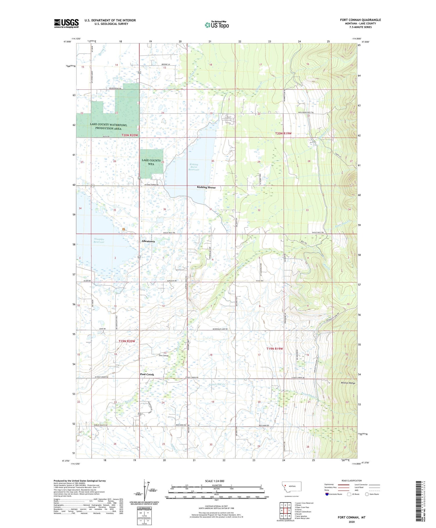 Fort Connah Montana US Topo Map Image